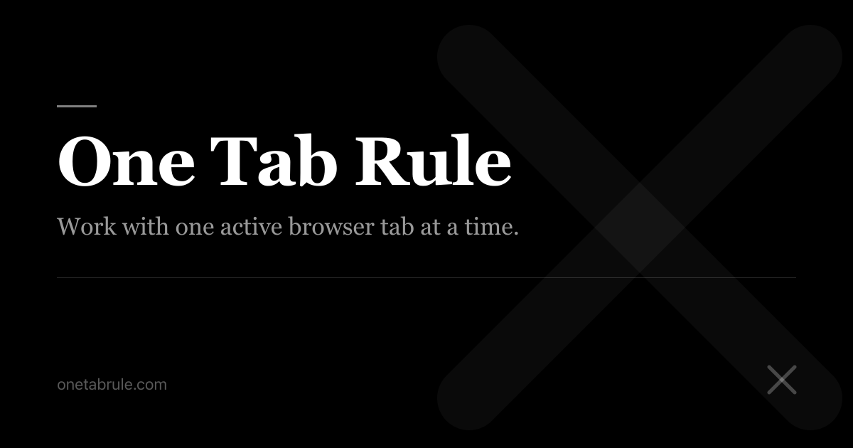 One All Tab One Tab Rule
